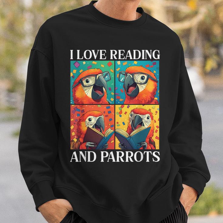 Parrot Love Reading And Parrots Child Book Lover Sweatshirt Gifts for Him