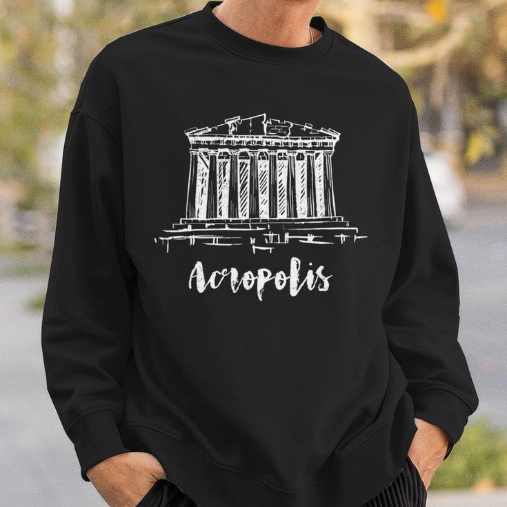 Parthenon アテネのアクロポリス ギリシャ スケッチ サイツ ドローイング 長袖tシャツ スウェットシャツ 彼への贈り物