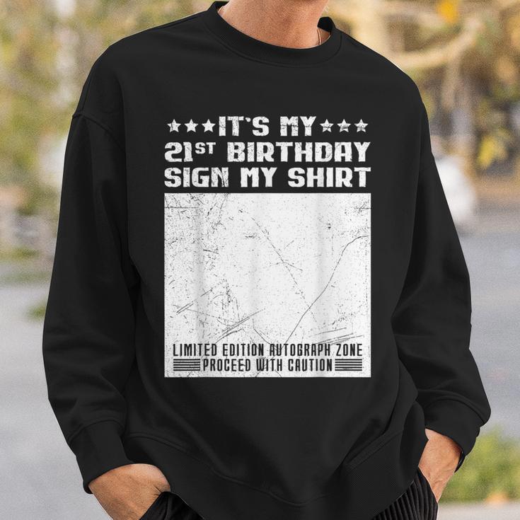 Party It's My 21st Birthday Sign My Shirt Guestbook Sweatshirt Gifts for Him