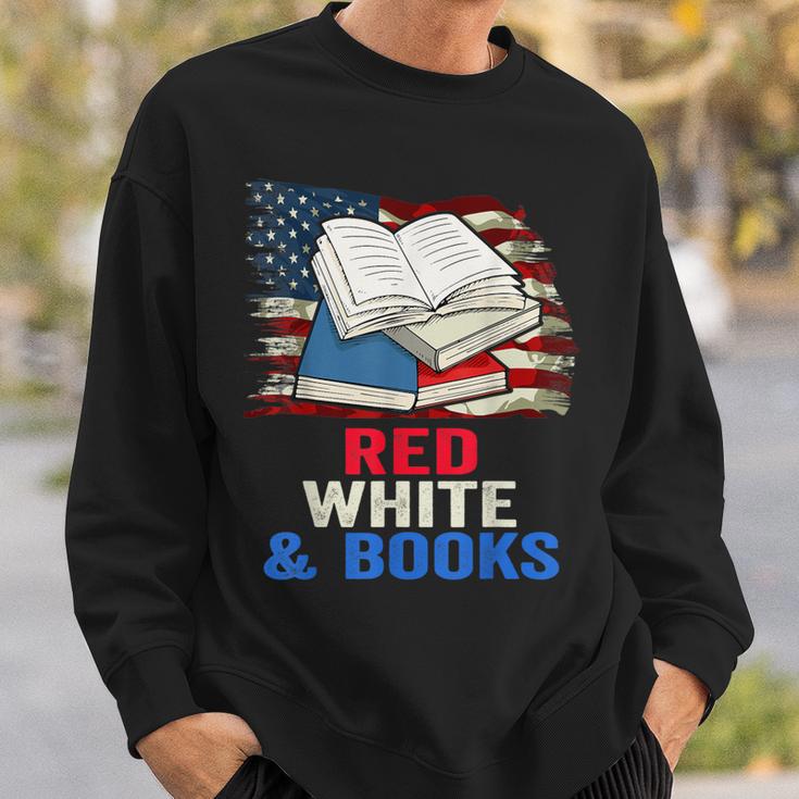 Patriotic Book Reader 4th Of July Bookworm American Flag For Women Kids Men Sweatshirt Gifts for Him