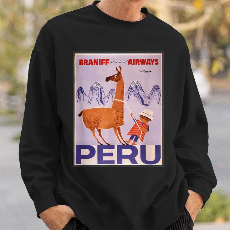 Peru レトロ ヴィンテージ 航空会社 トラベルポスター スウェットシャツ 彼への贈り物