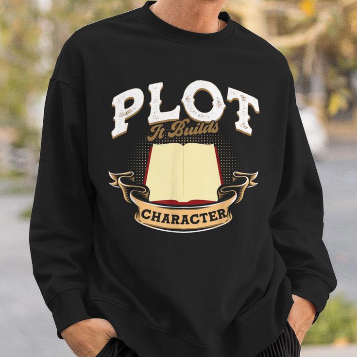 Plot It Builds Character Book Reading Sweatshirt Gifts for Him