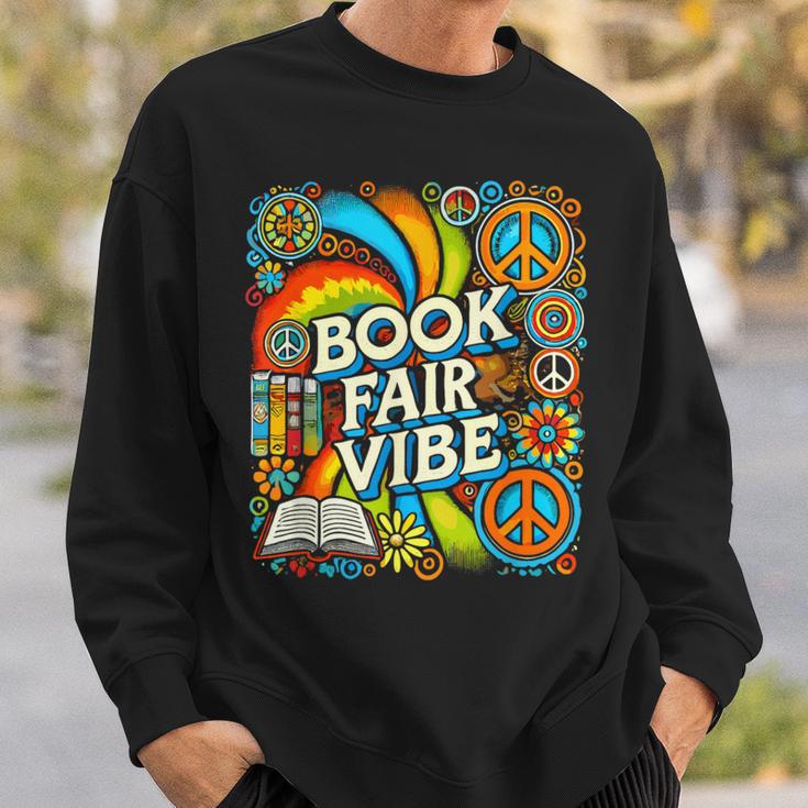 Psychedelic Book Fair For Avid Readers Bookaholic Librarian Sweatshirt Gifts for Him
