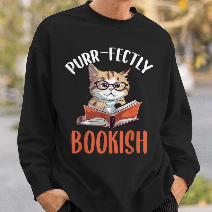 Purr-Fectly Bookish Cats And Books Sweatshirt Gifts for Him