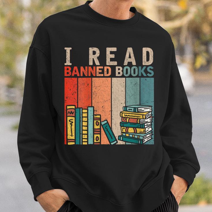 I Read Banned Books Reader Bookworm Sweatshirt Gifts for Him