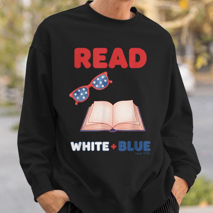 Read Blue Patriotic Book Lover Girls Independence Sweatshirt Gifts for Him