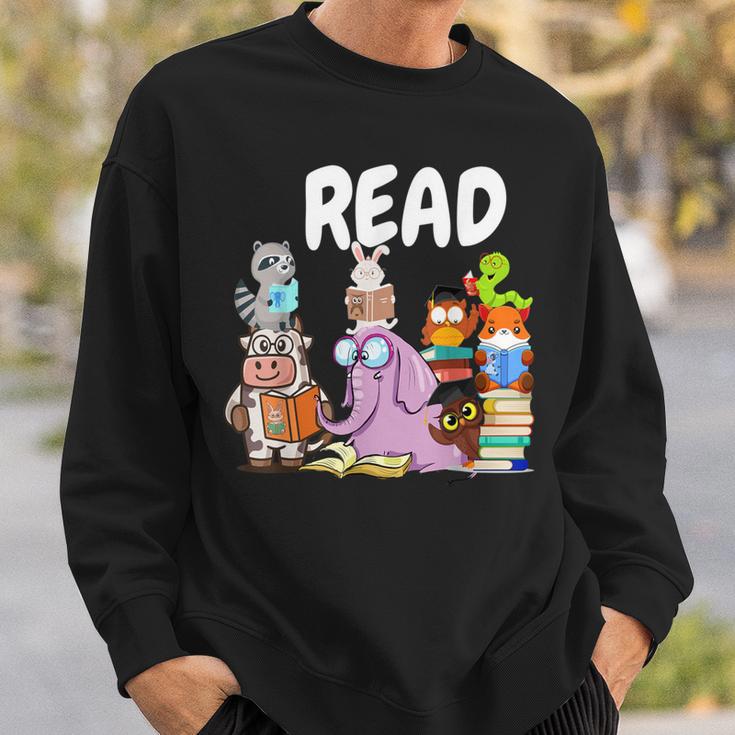 Read Book Club Piggie Elephant Pigeons Teacher Library For Men Women Kids Sweatshirt Gifts for Him