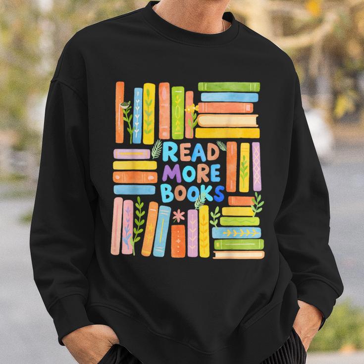 Read More Books Colorful Watercolor Reader Sweatshirt Gifts for Him
