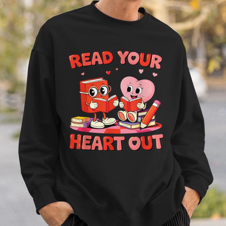 Read Your Heart Out Valentine Reading Book Girl Kid Teacher Sweatshirt Gifts for Him