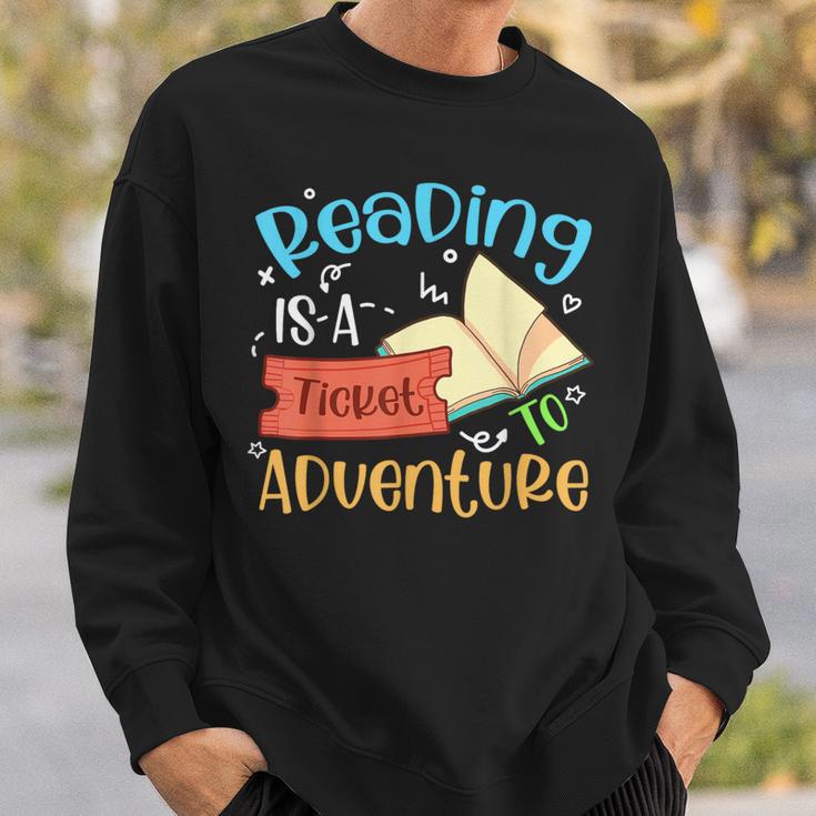 Reading Adventure Librarian Bookworm Book Lover Sweatshirt Gifts for Him