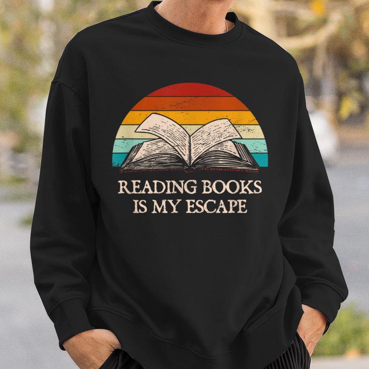 Reading Books Is My Escape Book Lover Humor Bookworm Sweatshirt Gifts for Him
