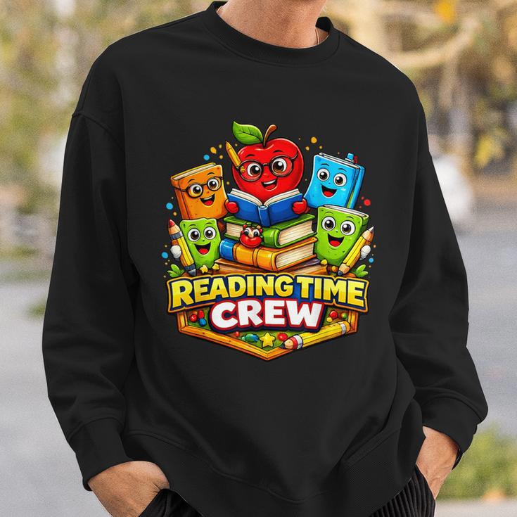 Reading Crew Teacher Literacy Classroom Book Sweatshirt Gifts for Him