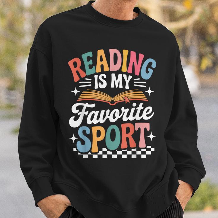 Reading Is My Favorite Sport Book Lover Quote Groovy Sweatshirt Gifts for Him