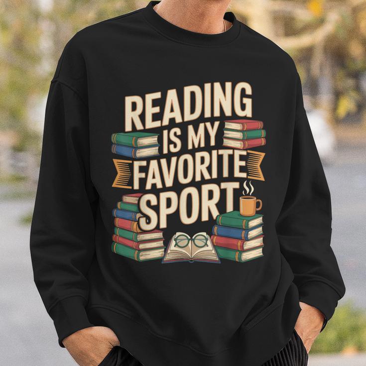 Reading Is My Favorite Sport Book Lover Reader Sweatshirt Gifts for Him