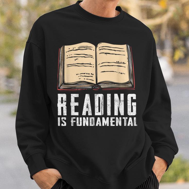 Reading Fundamental Books Lover Bookworm Reader Literature Sweatshirt Gifts for Him