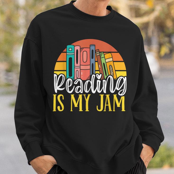 Reading Is My Jam Bookworm Book Reading Sweatshirt Gifts for Him