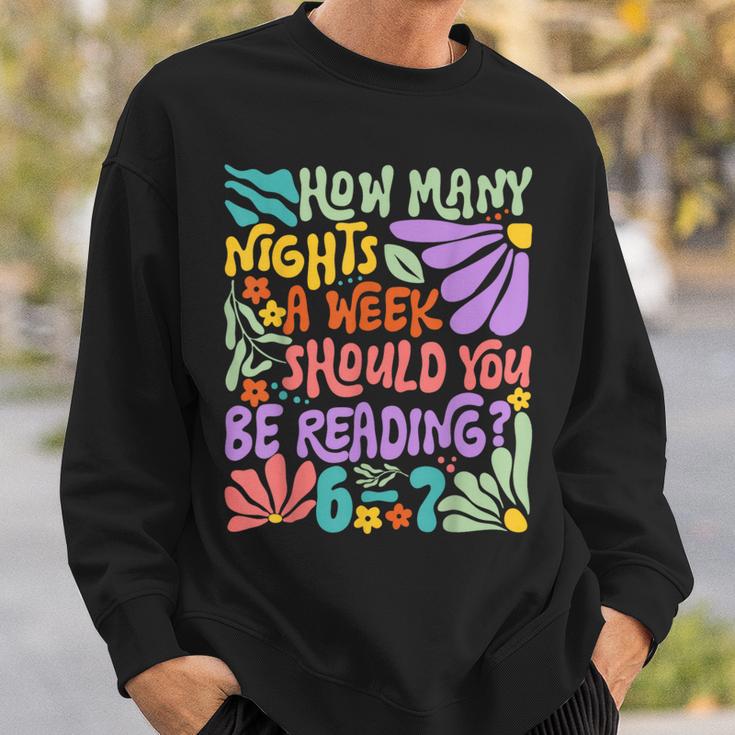 Reading Six Seven Meme Book Lover 67 Teacher 6 7 Sweatshirt Gifts for Him