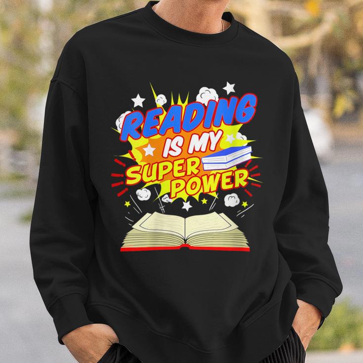 Reading Is My Superpower Comic Book Sweatshirt Gifts for Him
