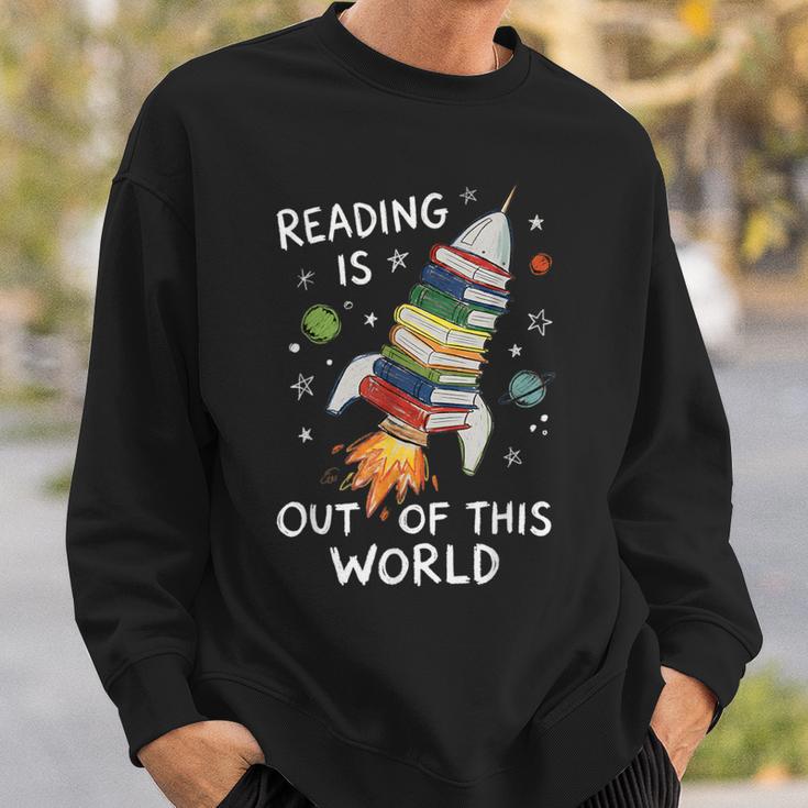 Reading Is Out Of This World Book Rocket Space Teacher Sweatshirt Gifts for Him Reading Is Out Of This World Book Rocket Space Teacher Sweatshirt Gifts for Him