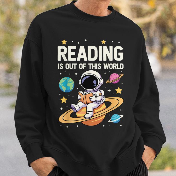 Reading Is Out Of This World Cute Astronaut Books Lover Sweatshirt Gifts for Him