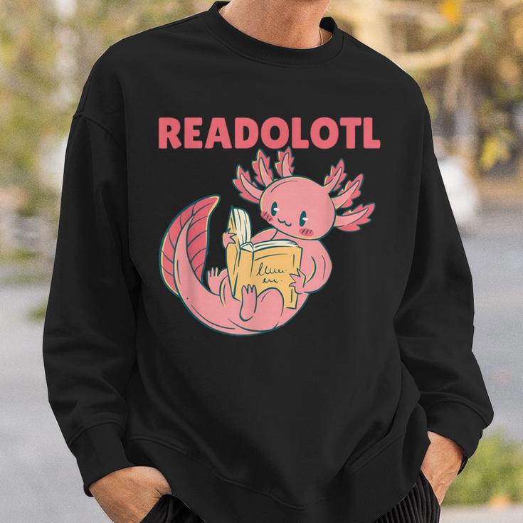 Readolotl An Axolotl That Read Many Books Axolotl Sweatshirt Gifts for Him