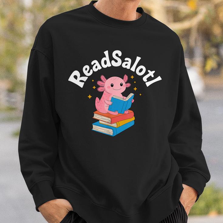 Readsalotl Axolotl Reading a Book Bookworm Sweatshirt Gifts for Him Readsalotl Axolotl Reading a Book Bookworm Sweatshirt Gifts for Him