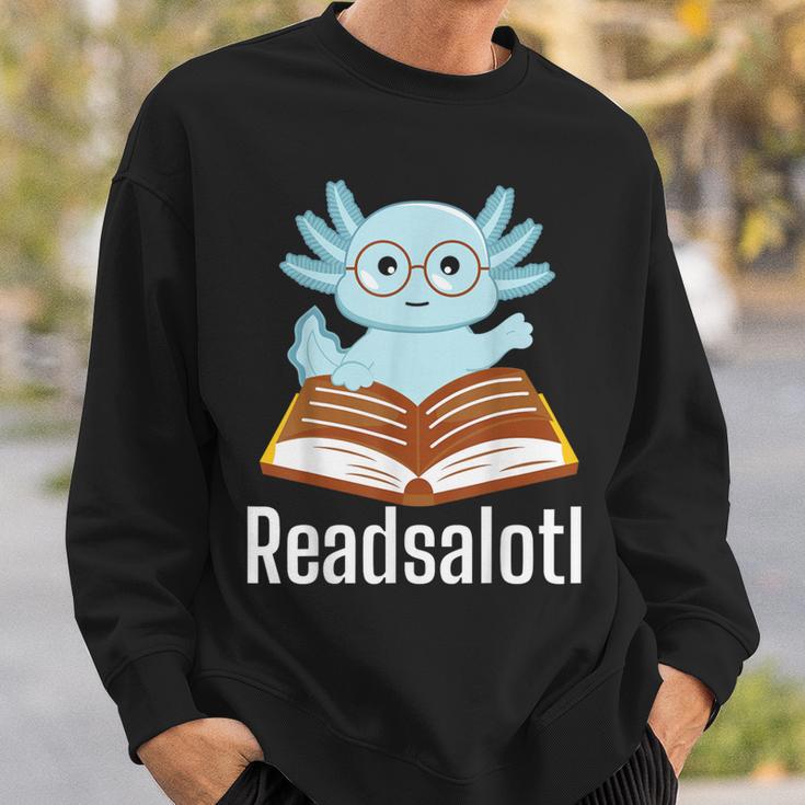 Readsalotl Axolotl Reading Cute Book Lover Bookworm Sweatshirt Gifts for Him Readsalotl Axolotl Reading Cute Book Lover Bookworm Sweatshirt Gifts for Him
