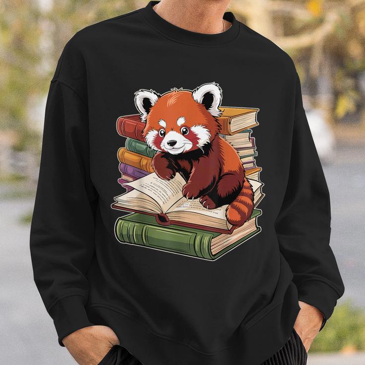 Red Panda Reading Book Animal Bookworm Sweatshirt Gifts for Him