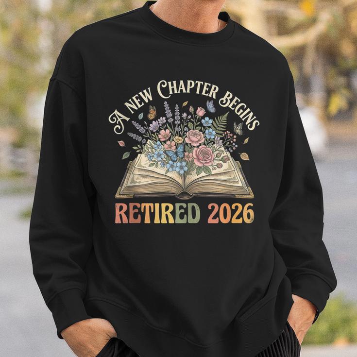 Retired 2026 A New Chapter Begins Floral Book Retirement Sweatshirt Gifts for Him Retired 2026 A New Chapter Begins Floral Book Retirement Sweatshirt Gifts for Him