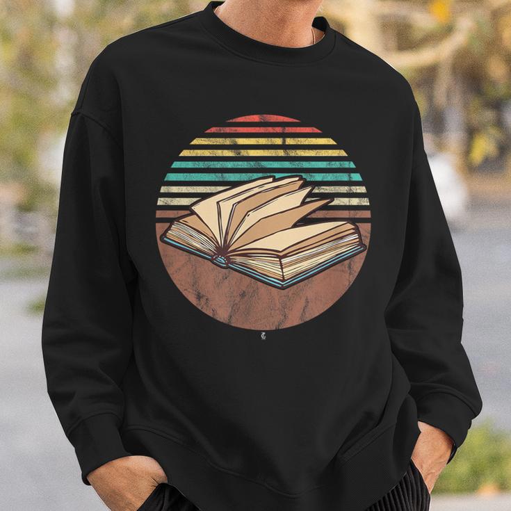 Retro Book Bookworm Book Lover Reader Reading Sweatshirt Gifts for Him