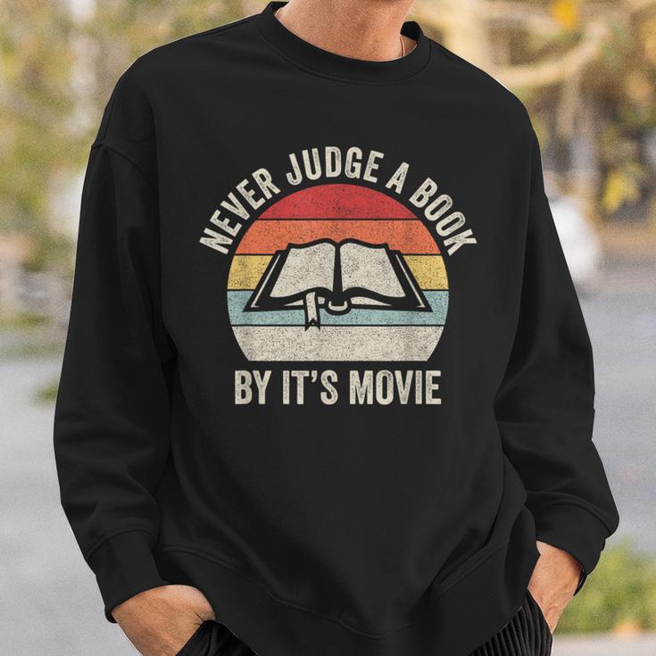 Retro Never Judge A Book By Its Movie Shirt Book Reader Sweatshirt Gifts for Him Retro Never Judge A Book By Its Movie Shirt Book Reader Sweatshirt Gifts for Him