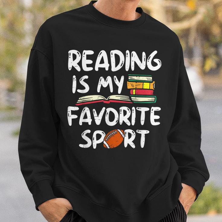 Retro Reading Is My Favorite Sport Football World Book Day Sweatshirt Gifts for Him