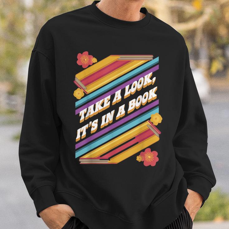 Retro Style Take a Look It's In a Book Sweatshirt Gifts for Him