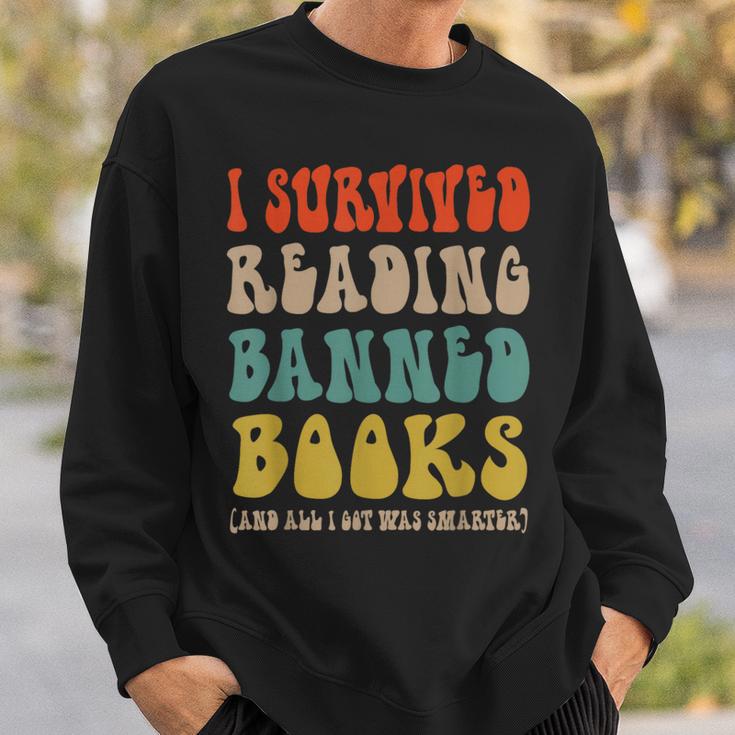 Retro I Survived Reading Banned Books And Got Smarter Sweatshirt Gifts for Him