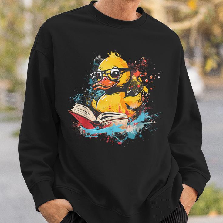 Rubber Duck Reading Book Rubber Duckie Rubber Duckling Sweatshirt Gifts for Him