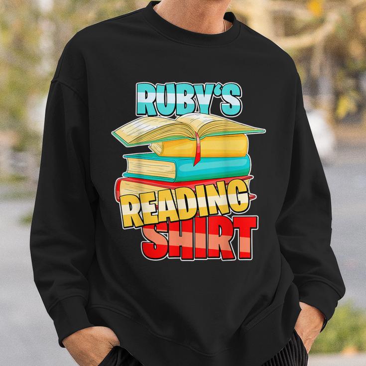 Ruby's Reading Shirt Personalized Book Reading Sweatshirt Gifts for Him Ruby's Reading Shirt Personalized Book Reading Sweatshirt Gifts for Him