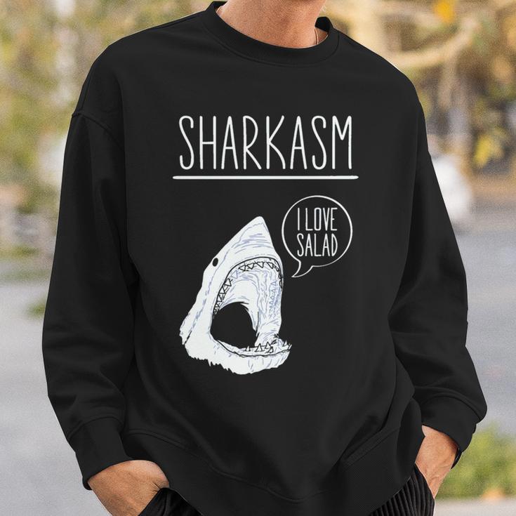 Sharkasm I Lovealad面白い皮肉なシャークスタジオ 長袖tシャツ スウェットシャツ 彼への贈り物