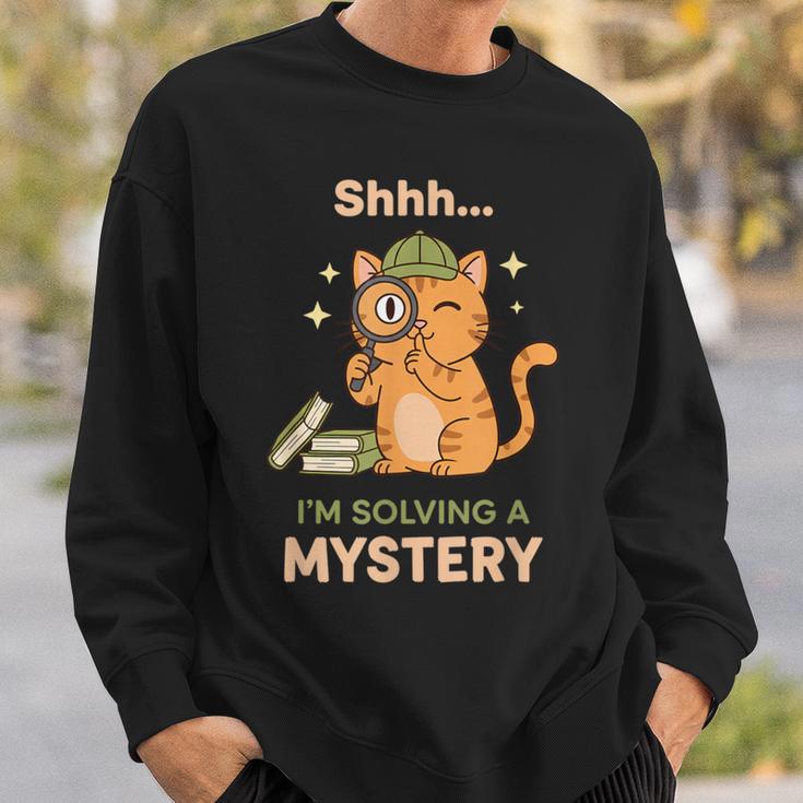Shhh I'm Solving A Mystery Cat Detective Book Lover Sweatshirt Gifts for Him Shhh I'm Solving A Mystery Cat Detective Book Lover Sweatshirt Gifts for Him