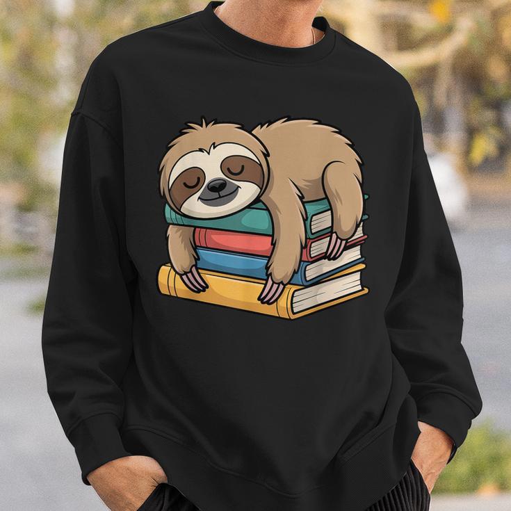 Sloth Sleeping On Books Sweatshirt Gifts for Him