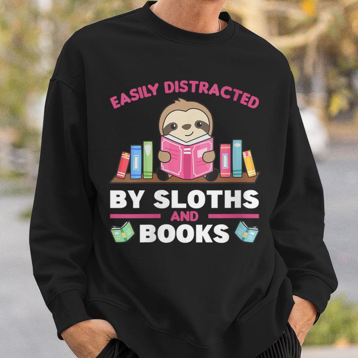 Sloths And Books Saying With Book And Sloth Sweatshirt Gifts for Him Sloths And Books Saying With Book And Sloth Sweatshirt Gifts for Him