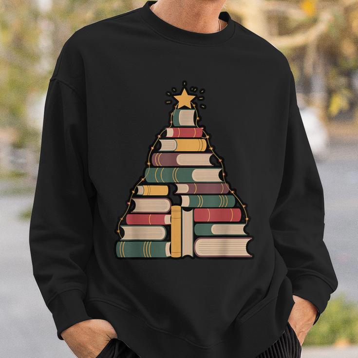 Snowy Book Tree Christmas For Readers And Librarians Sweatshirt Gifts for Him