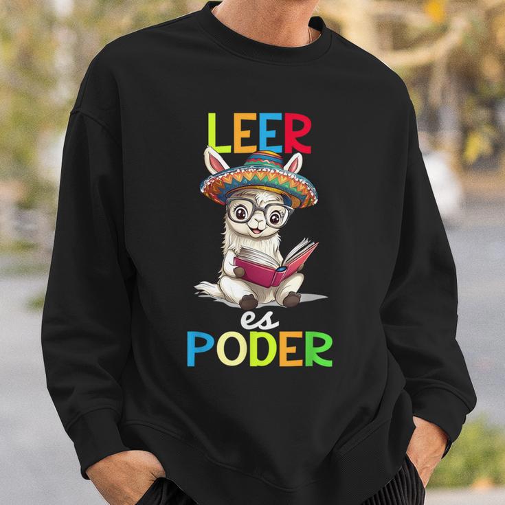 Spanish Reading Book Lover Sloth Maestra Leer Es Poder Sweatshirt Gifts for Him