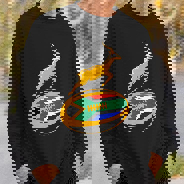 Springbok ラグビーボール & 南アフリカ国旗 メンズ レディース キッズ スウェットシャツ 彼への贈り物