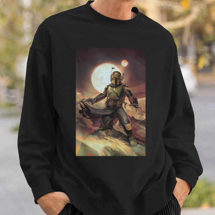 Star Wars The Book Of Boba Fett Combat Pose Portrait Sweatshirt Gifts for Him Star Wars The Book Of Boba Fett Combat Pose Portrait Sweatshirt Gifts for Him