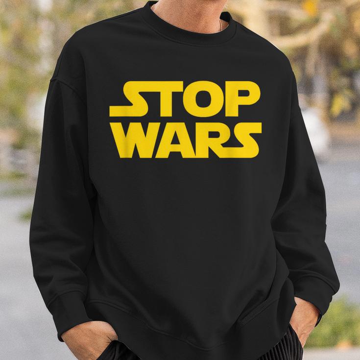 Stop Wars 反戦メッセージ 地球と宇宙の平和 スウェットシャツ 彼への贈り物