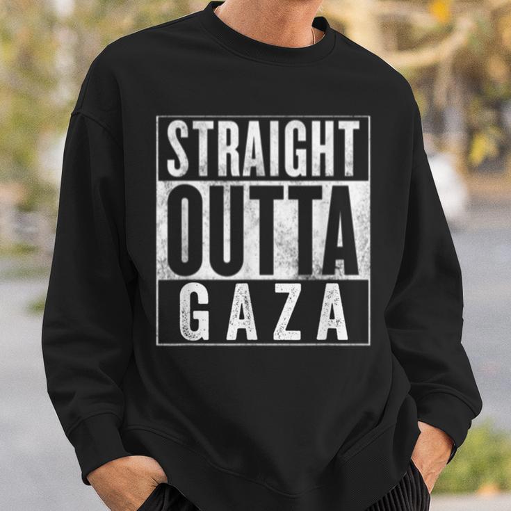 Straight Outta Gaza 反戦 Nakba 抗議 パレスチナ人ヒューマス スウェットシャツ 彼への贈り物