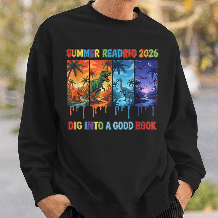 Summer Reading 2026 Unearth A Story Dinosaur Books Sweatshirt Gifts for Him