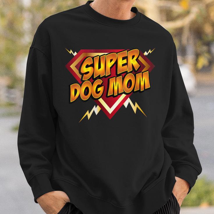 Super Dog Mom Superhero Dog Lover Comic Book Style Sweatshirt Gifts for Him