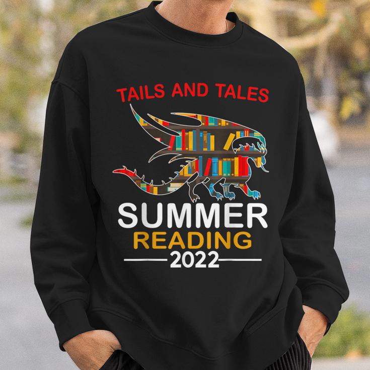 Tails And Tales Summer Reading 2022 Book Reading Teen Dragon Sweatshirt Gifts for Him