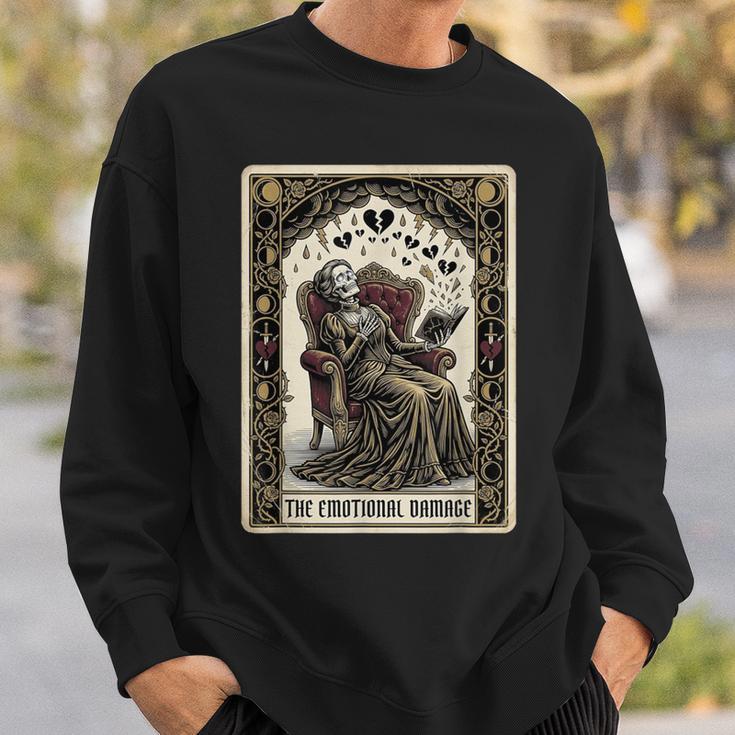 Tarot Card The Emotional Damage Skeleton Romantasy Book Sweatshirt Gifts for Him